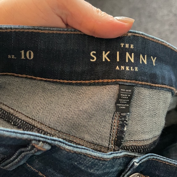 White House Black Market Dark Blue Jeans with Copper Details - Picture 3 of 7